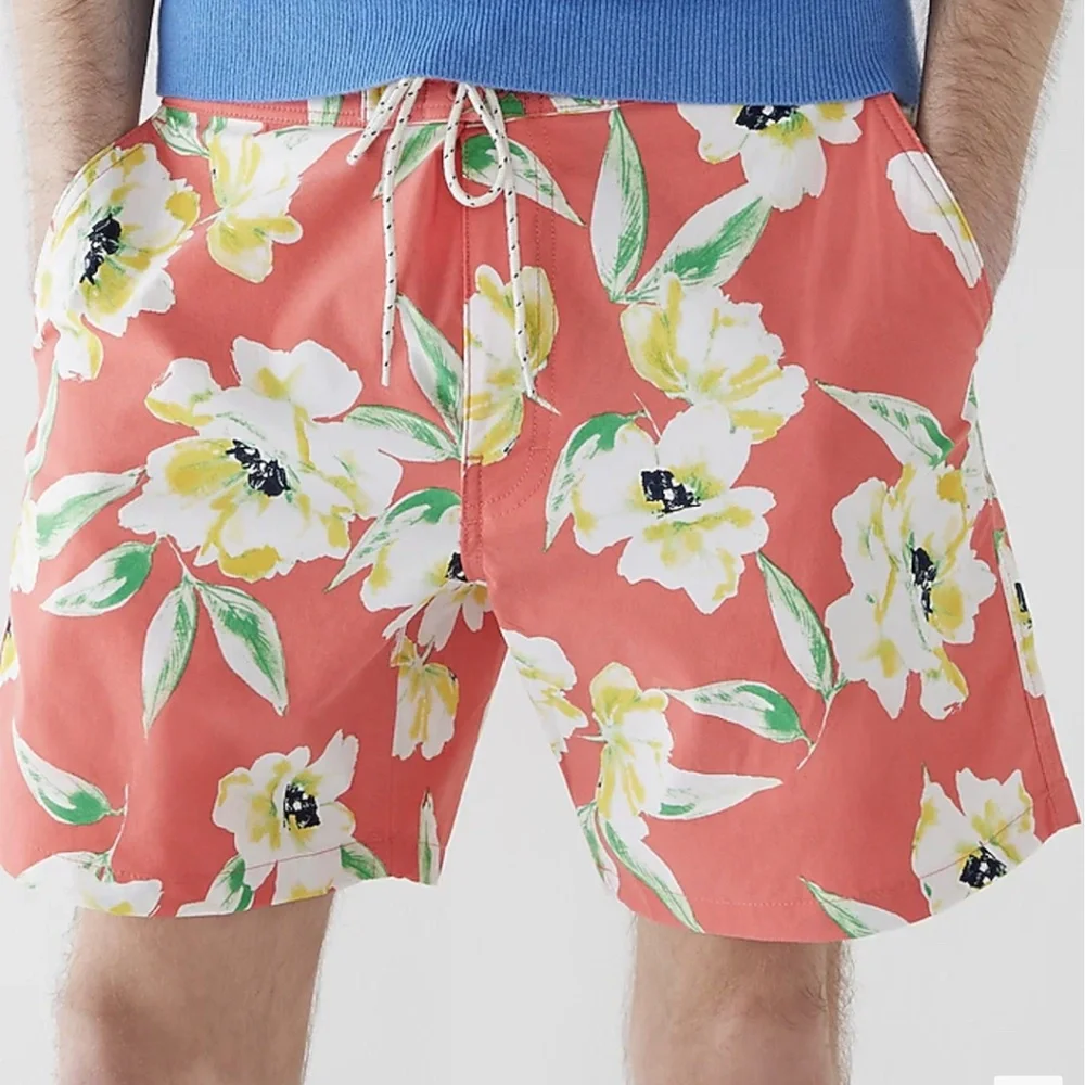 J. Crew Men’s 7” Stretch Breaker Board Short 34 Floral Print